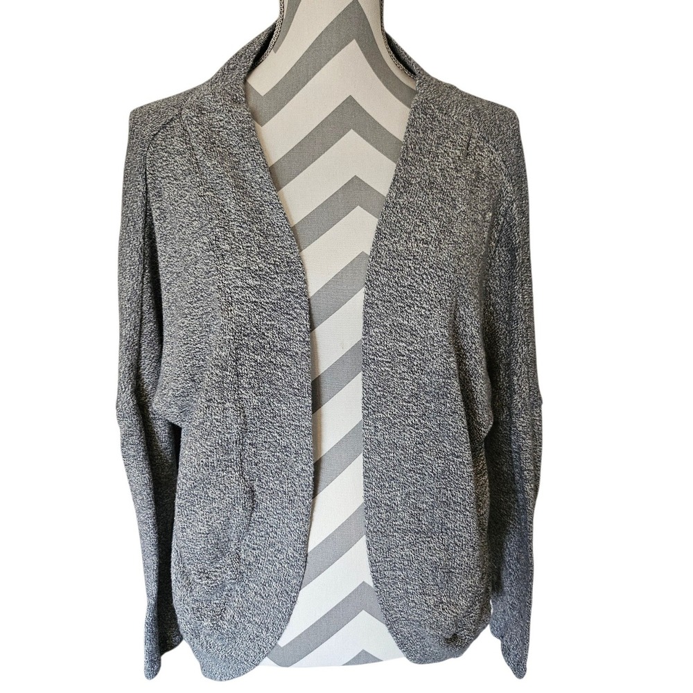 Toad&Co Womens Grey Marled Organic Cotton Hemp Open Front‎ Cardigan Sweater M